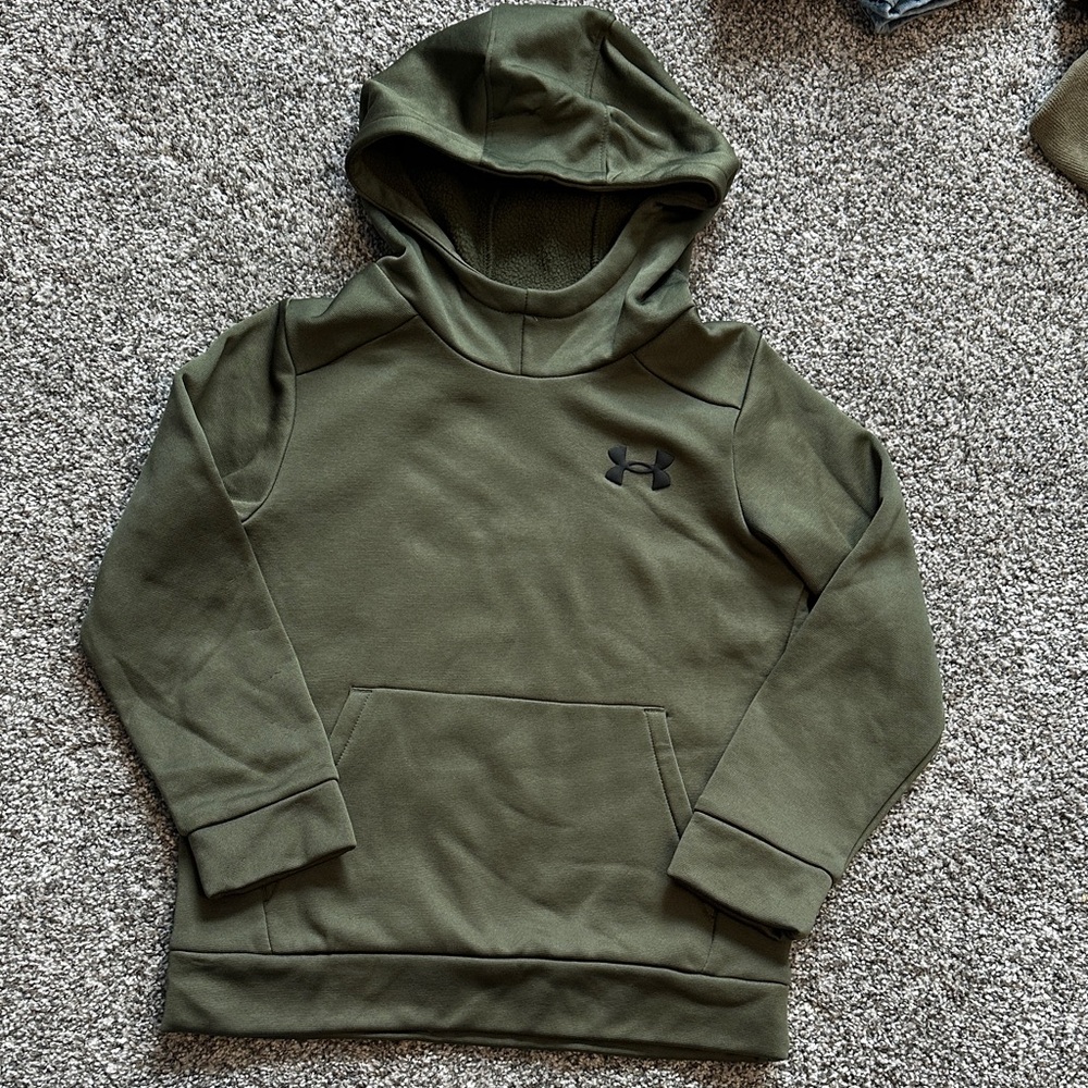 Under Armour Boys Olive Green Hoodie